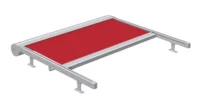 Rote Markise mit Aluminiumrahmen
